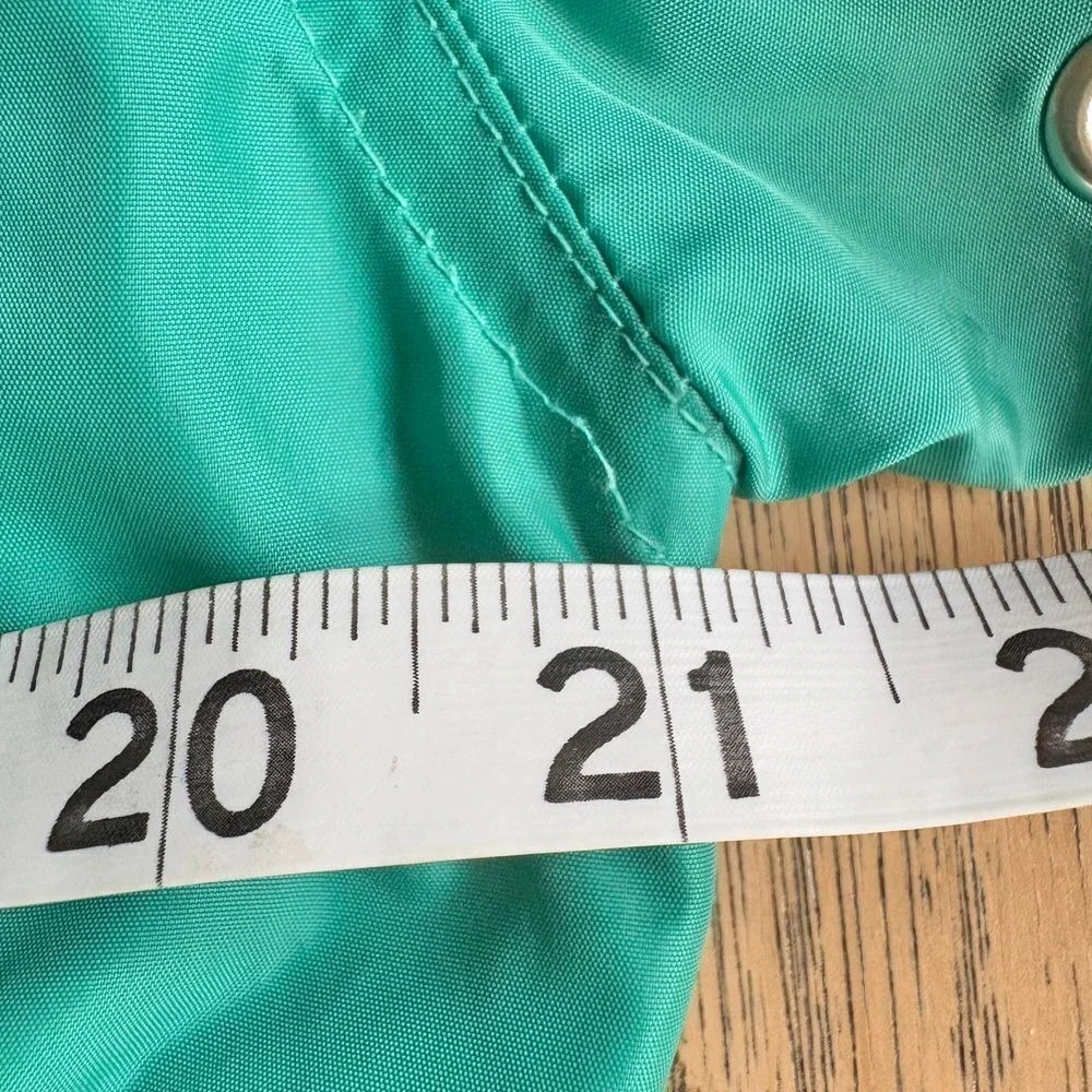 WOOLRICH Vintage Jade Green Lightweight Hooded Windbreaker Cinched Jacket SM-MED